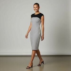 Liz Claiborne Striped Sheath‎ Dress Black White Size M